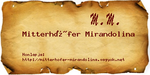 Mitterhöfer Mirandolina névjegykártya